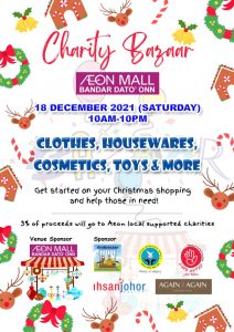 Charity Bazaar Aeon Dato Onn 2021 DEC YSJB