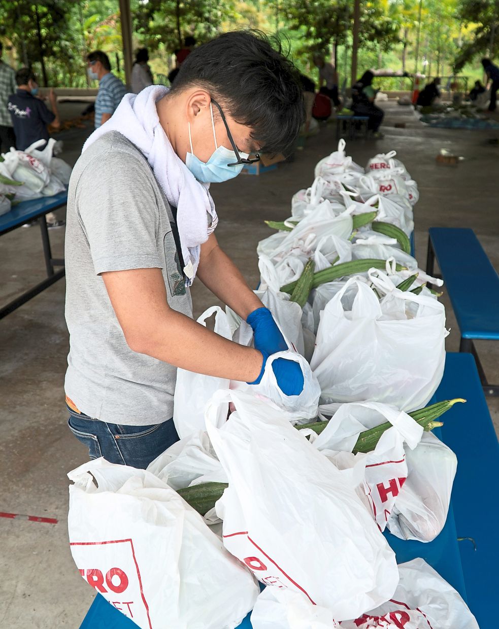 Vegetables and chicken for the needy