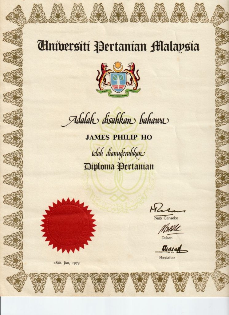 james ho upm diploma pertanian